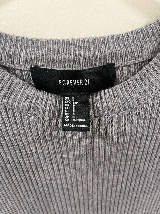 Forever 21 Ribbed Knit Long Sleeve Midi Dress-Size Small - Picture 3 of 6